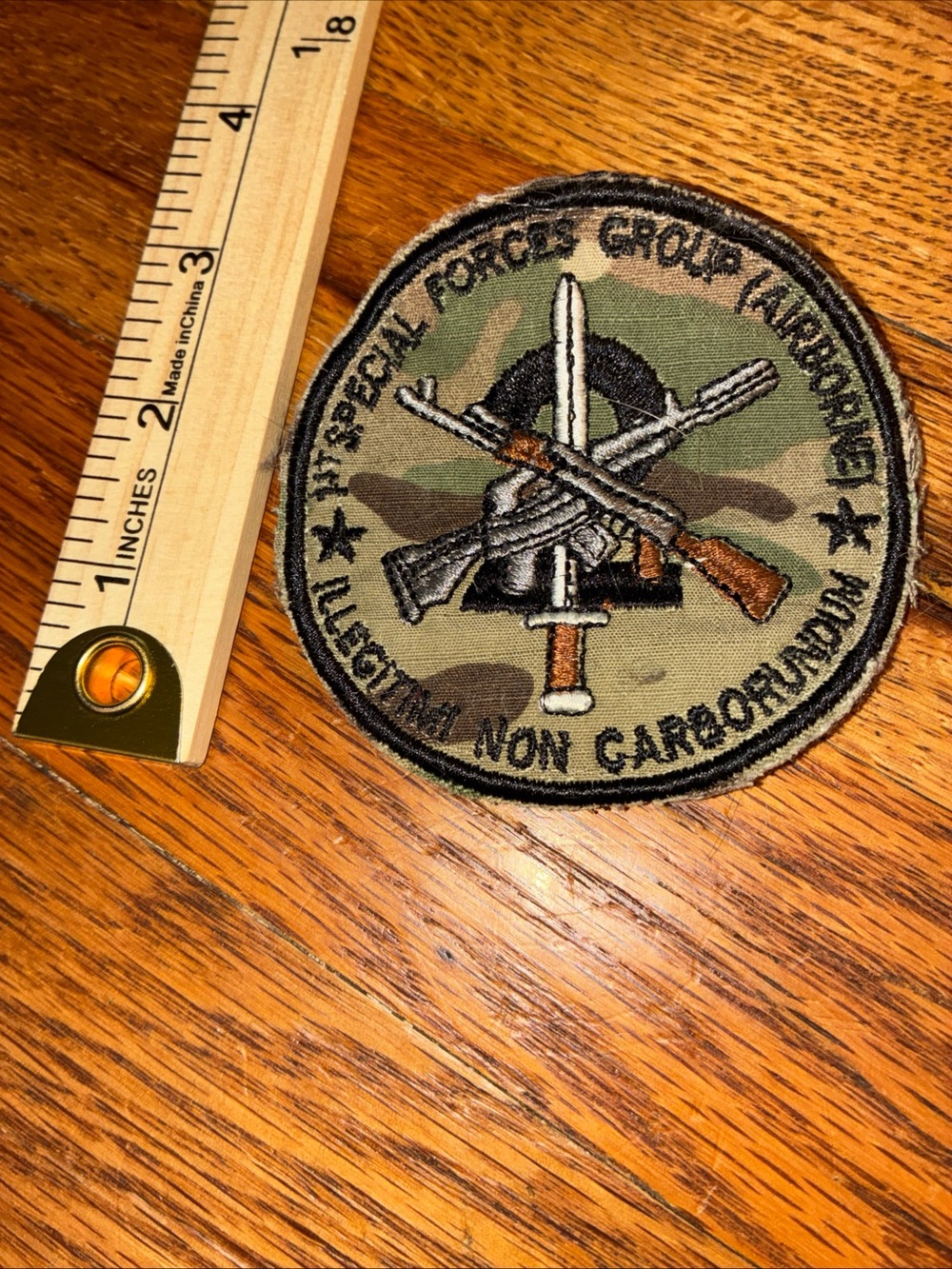 Military Style Camouflage Patch with Weapon Emblem - Picture 6 of 6